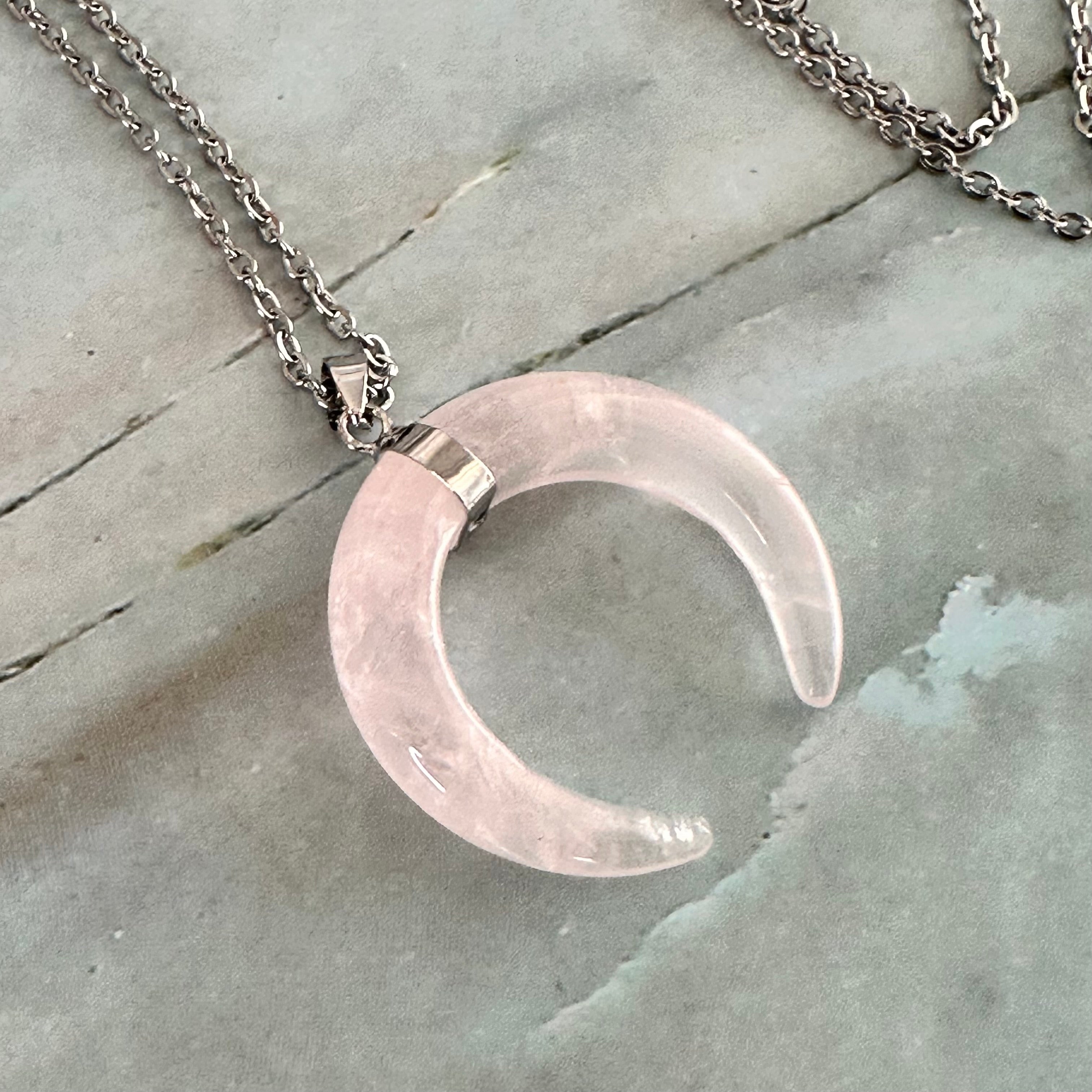 Rose Crescent Necklace
